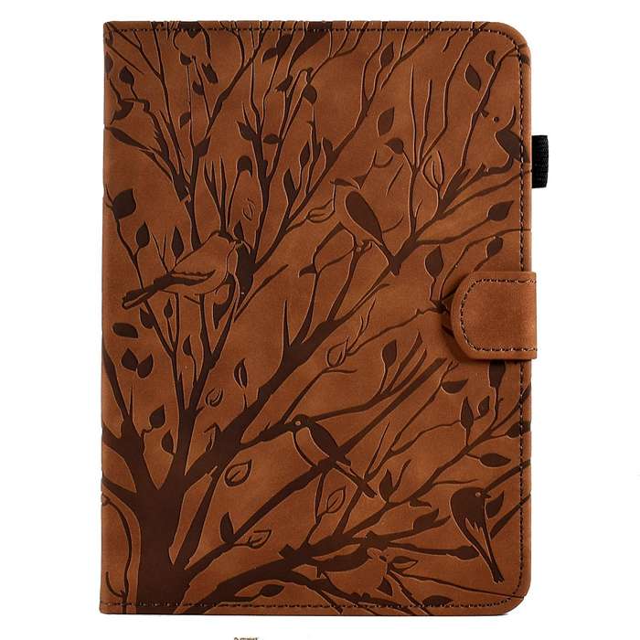 For Amazon Kindle 11th 2022 Fortune Tree Pressure Flower PU Tablet Case with Wake-up / Sleep Func...