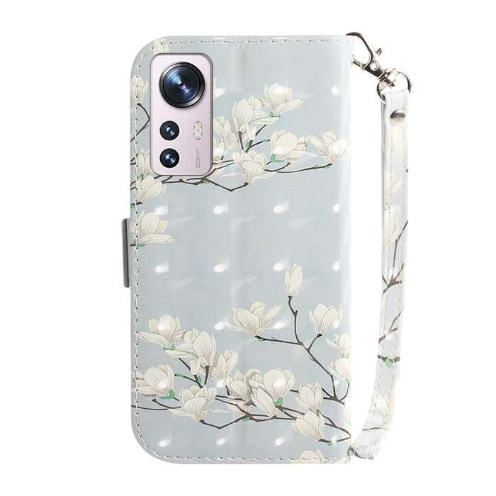 For Xiaomi 12 / 12X 3D Colored Horizontal Flip Leather Phone Case(Magnolia)