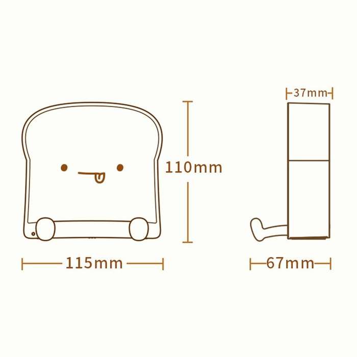 F-L-01 Toast Bread Night Light With Mobile Phone Holder Children Bedroom Timing Sleep Light(Playful)
