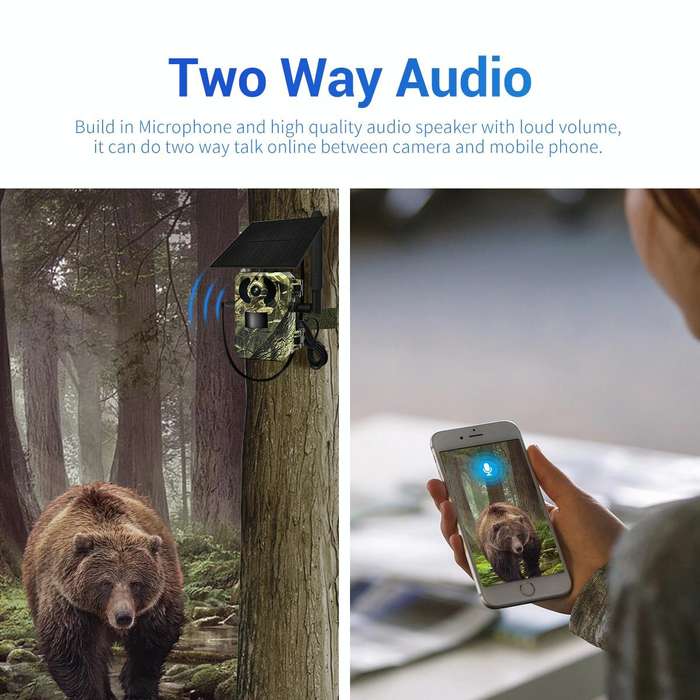 ESCAM QF380 4MP Network Solar PIR Alert Smart Wildlife Hunting Camera, 4G:AU Version(Camouflage)
