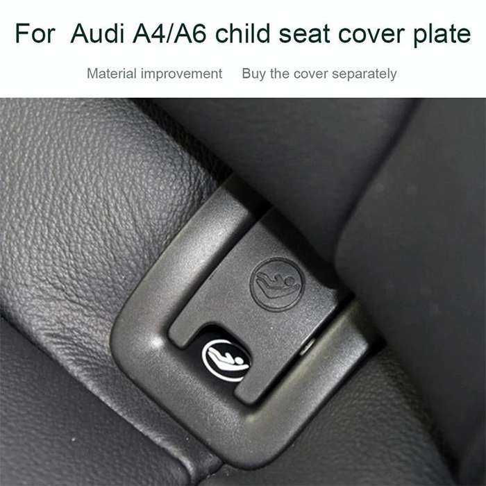 Car Rear Children Seat Isofix Cover for Audi A6 2013-2018 (Black)