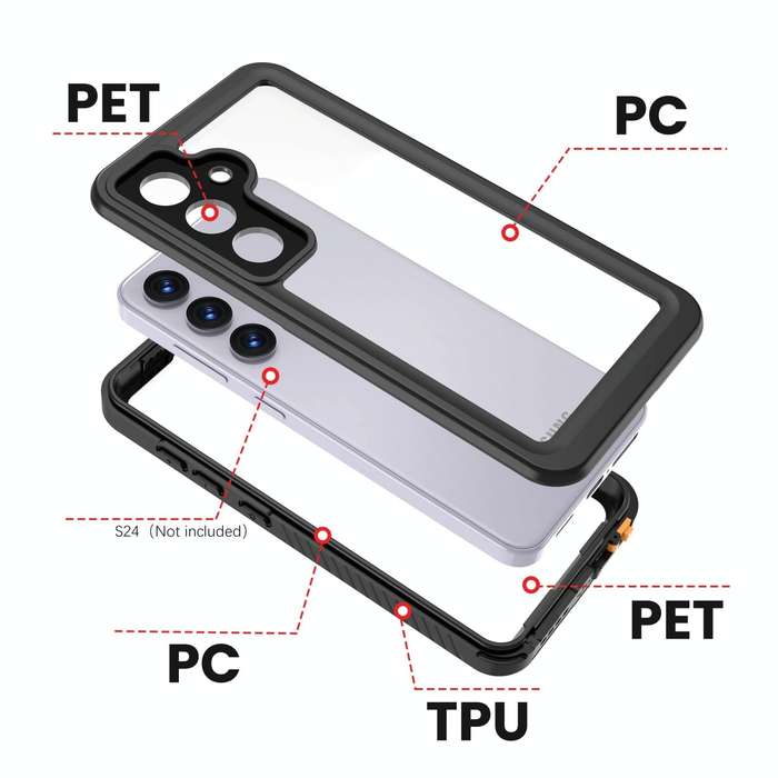 For Samsung Galaxy S24 5G RedPepper IP68 Waterproof Phone Case(Black)