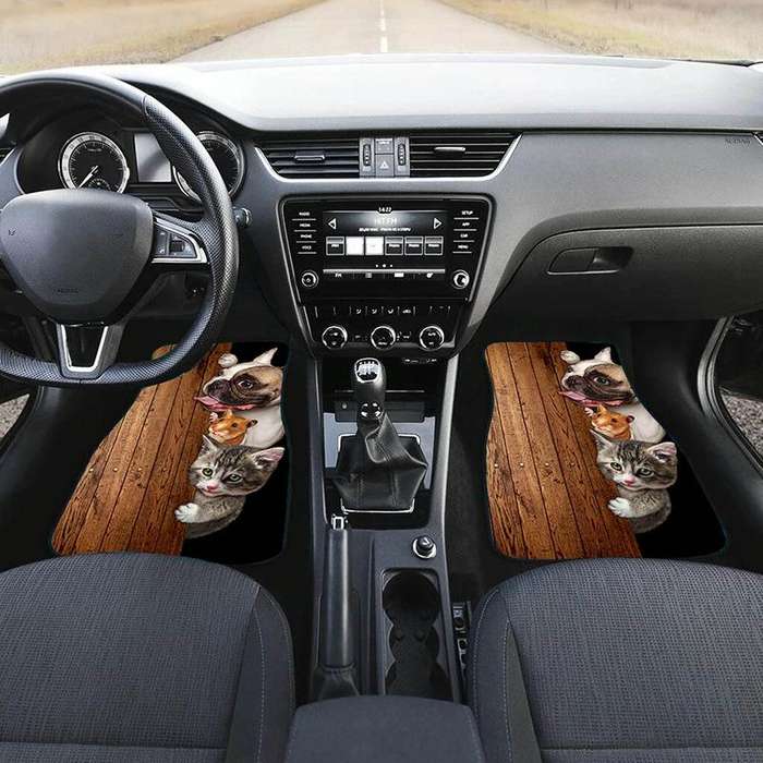 4 in 1 Butterfly Pattern Universal Printing Auto Car Floor Mats Set, Style:HN063