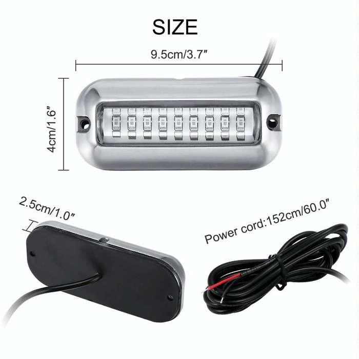 2 PCS MK-027 Ship / Yacht 10-30V 27LEDs Waterproof Stainless Steel Underwater Light(Red Light)
