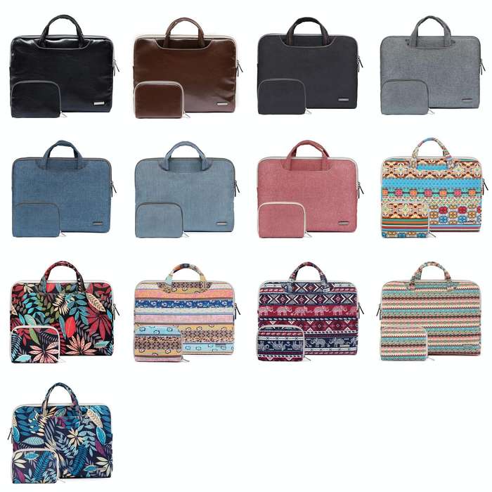 LiSEN LS-116 Simple Laptop Bag Business Laptop Liner Bag, Size: 11.6 inch(Canvas Colorful Leaves ...