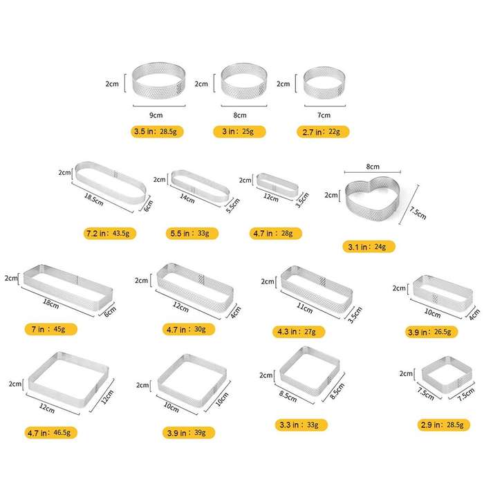 BN1006 Stainless Steel Mousse Circle Thickened Perforated Cake Mold DIY Baking Tools, Specificati...