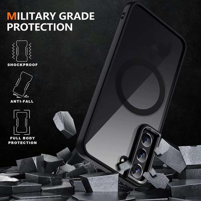For Samsung Galaxy S22 5G Acrylic PC MagSafe Phone Case(Black)