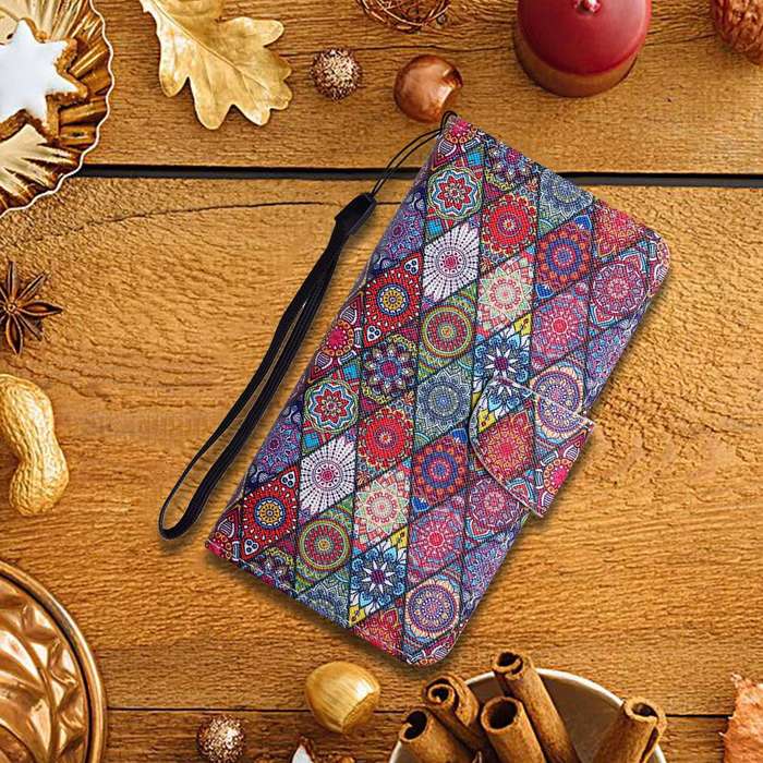 For Samsung Galaxy A53 5G Painted Pattern Horizontal Flip Leather Phone Case(Rhombus Kaleidoscope)