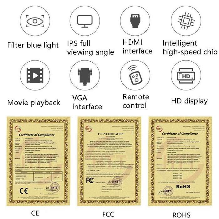 YB-700A-1 7 Inch 12/24V HD Car Monitor Display HDMI VGA AV Interface Home Computer Video Player R...