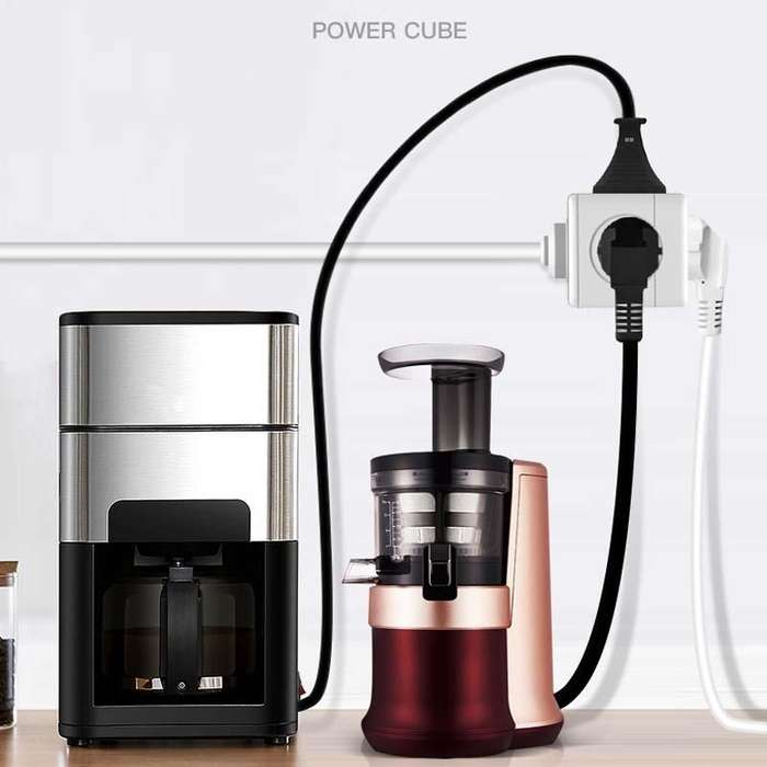 Creative Power Cube Socket Conversion Socket, EU Plug 1.5m Gray