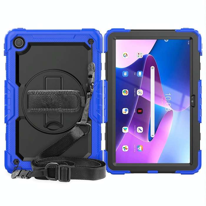 For Lenovo Tab M10 Plus 10.6 3rd Gen 2022 Silicone + PC Tablet Case(Black + Blue)