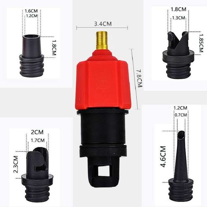 Surfing Paddle Board Rubber Boat Inflatable Bed Air Valve Adapter Car Air Pump Adapter(Red)