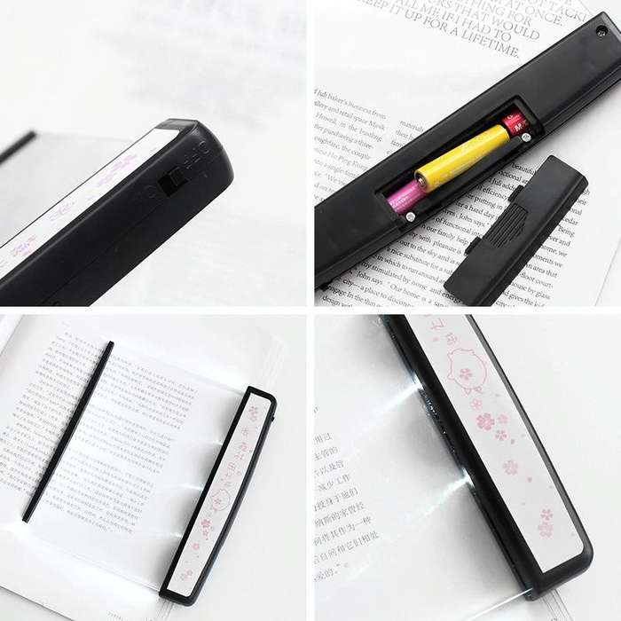 Book Wedge Reading Night Light, 3 LED Bright Panel Travel Lamp