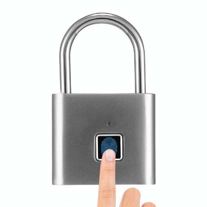 Stainless Steel Automatic Intelligent Fingerprint Padlock Electronic Lock, 10 Fingerprint Edition...