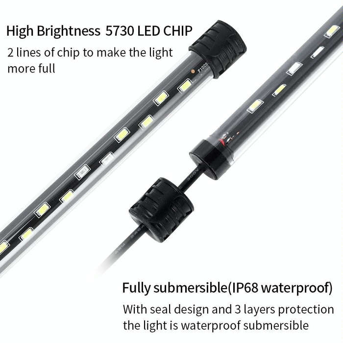 Q20CF RGB Light 90-260V Aquarium Diving Light LED Fish Tank Light(EU Plug)