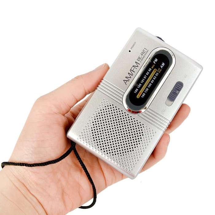 INDIN BC-R21 AM/FM Portable Radio Old Man Morning Practice Player(Silver Gray)