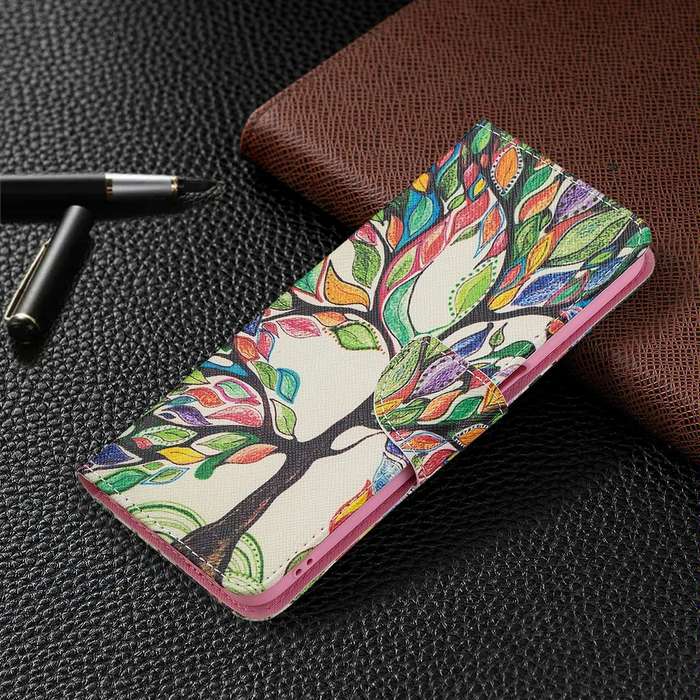 For OPPO A54 4G / A55 5G Colored Drawing Pattern Horizontal Flip Leather Case with Holder & Card ...
