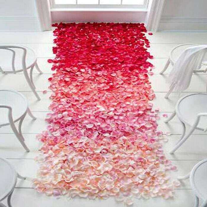 1000pcs / 10 Pack Artificial Wedding Rose Petals Flowers Wedding Decorations(Wine Red)