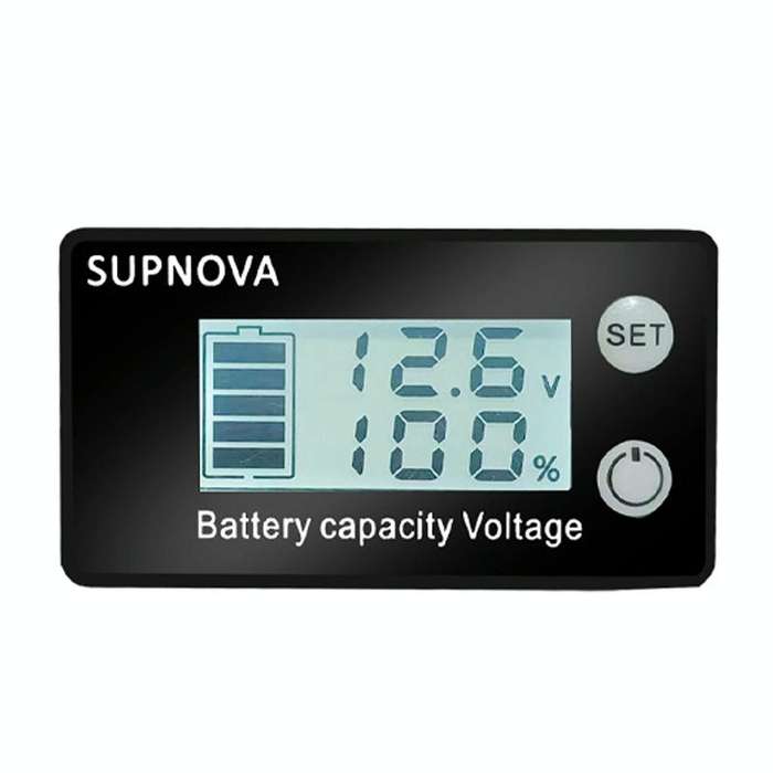 SUPNOVA LCD Two-wire Voltage and Electricity Meter DC Digital Display Voltmeter(White)