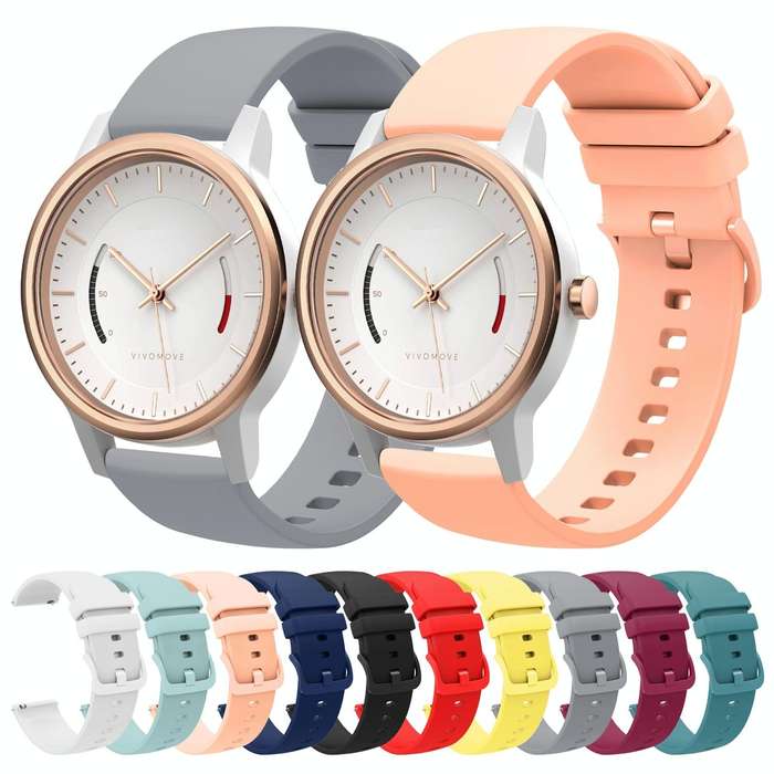 For Garmin Vivomove 20mm Solid Color Soft Silicone Watch Band(Navy Blue)