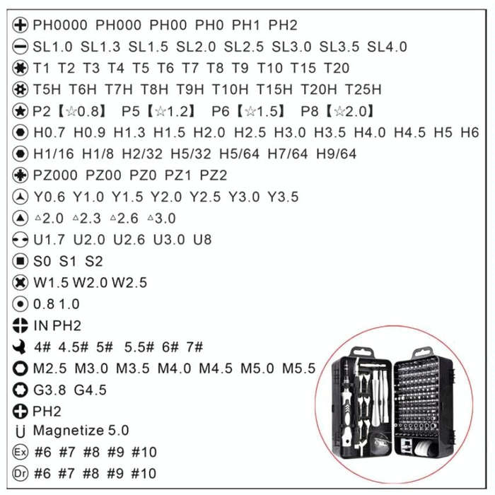135 in 1 DIY Mobile Phone Disassembly Tool Clock Repair Multi-function Tool Screwdriver Set(Black...