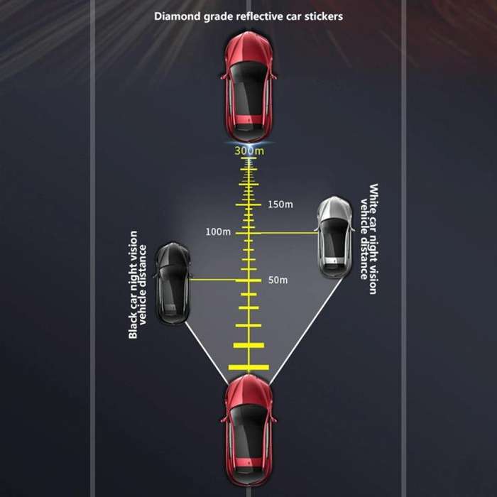 5 Sets Car Trunk Reflective Decorative Strip Anti-Scratch Car Tail Warning Decorative Stickers(Ye...