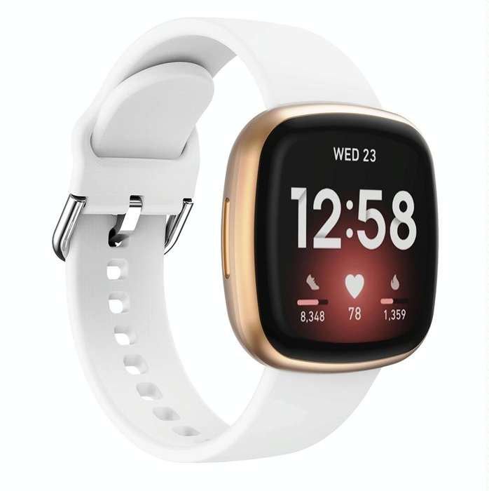 For Fitbit Versa 3 Silicone Watch Band(White)