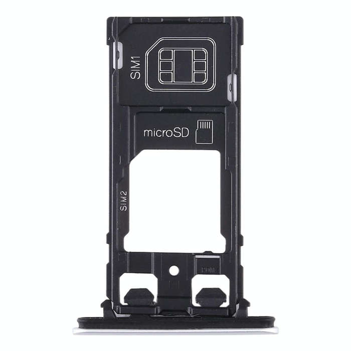 SIM Card Tray + SIM Card Tray + Micro SD Card Tray for Sony Xperia XZ2 Compact(Silver)