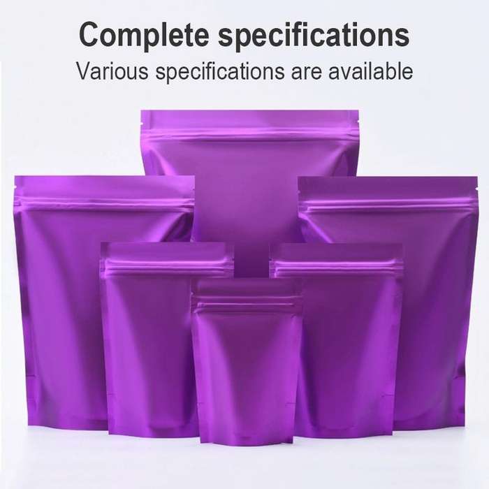 100 PCS/Set Matte Aluminum Foil Snack Stand-up Pouch, Size:14x20+4cm(Black)