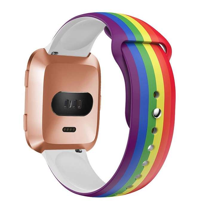 For Fitbit Versa 2 / Lite 22mm Reverse Buckle Printed Silicone Watch Band(Birds And Flowers)