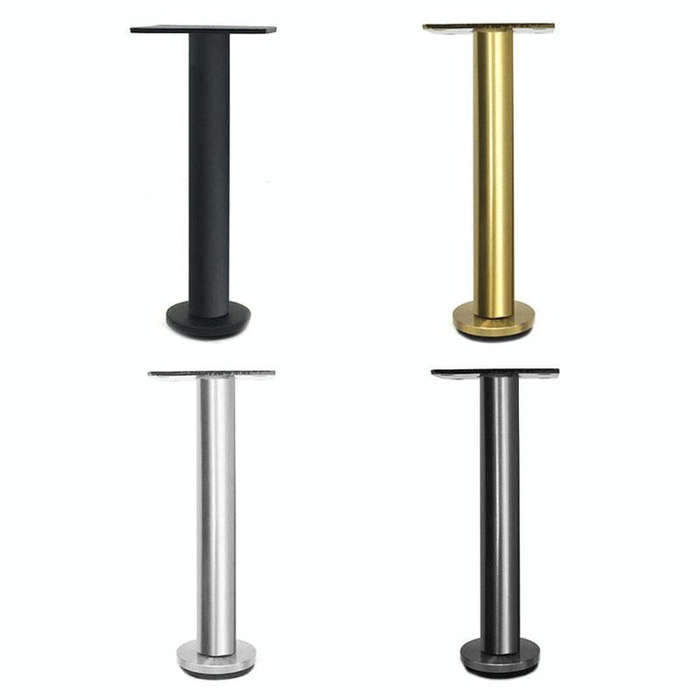 LH-TJ003 Adjustable Stainless Steel Round Tube Furniture Legs, Height: 10cm(Brushed Gold)