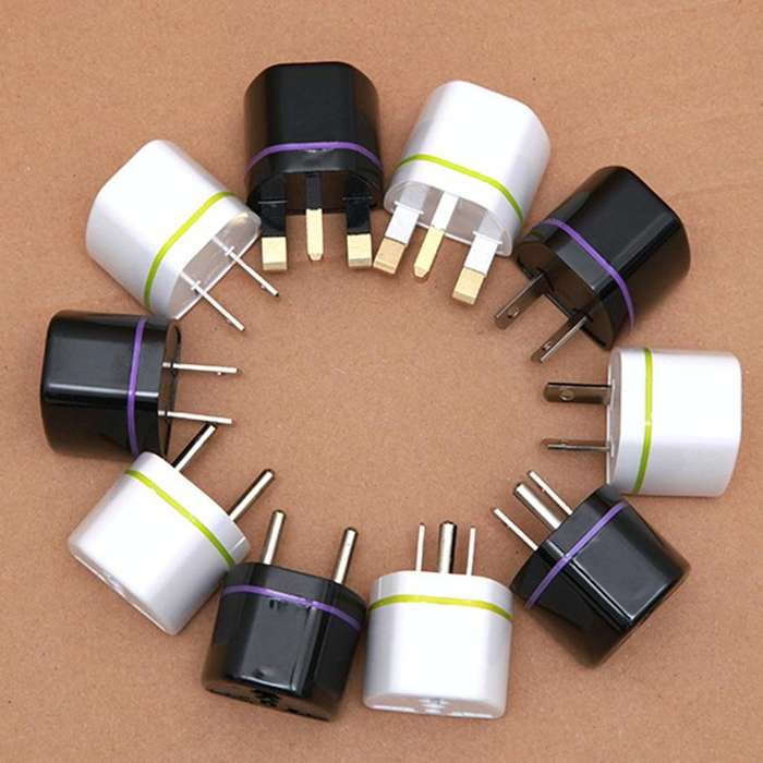 Pure Copper US Plug Mexico Adapter (Black)