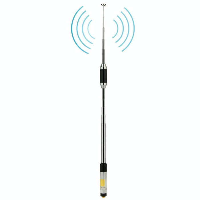 RH770 Dual Band 144/430MHz High Gain SMA-F Telescopic Handheld Radio Antenna for Walkie Talkie, A...