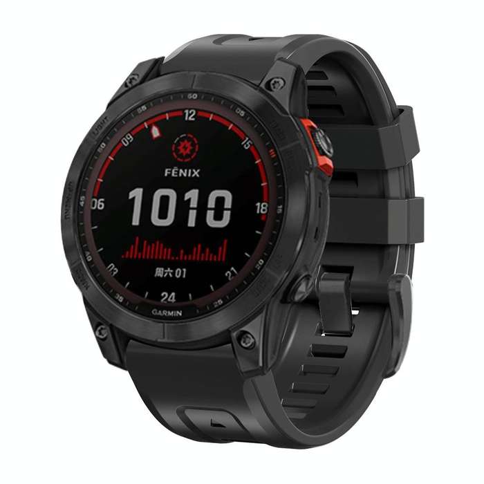 For Garmin Fenix 7X 26mm Silicone Sport Pure Color Watch Band(Brown)