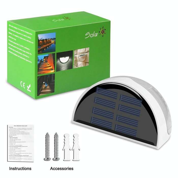 Semi-circular IP55 Waterproof Solar Light Control Fence Light Garden Lamp(White Light)