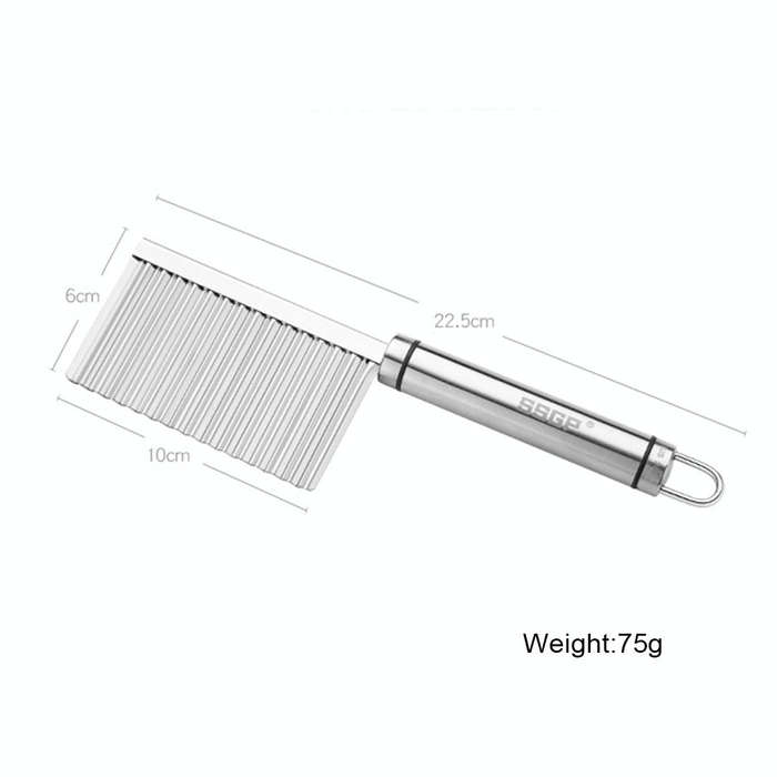 SSGP Stainless Steel Potato Wavy Edged Cutter Knife Potato Slicer, Length: 22.5cm