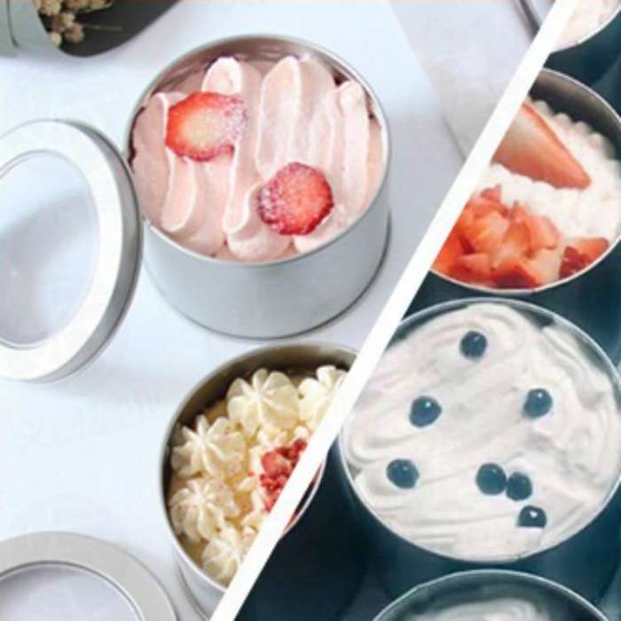 Deep Round Skylight Transparent Window Top Cover Tin Box Food Tea Can Baking Cake Box, Size:9cm x...