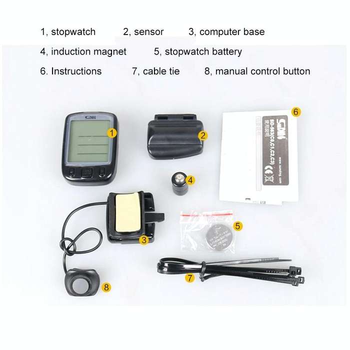 SUNDING 563C Bike Bicycle Waterproof Wireless LCD Screen Luminous Mileage Speedometer Odometer, C...