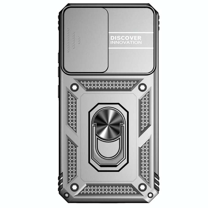For Samsung Galaxy A34 5G Sliding Camshield Holder Phone Case(Silver)