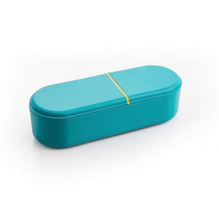 Household Battery Storage Box Data Cable Charger Storage Organizer Box, Color: Blue Double Layer