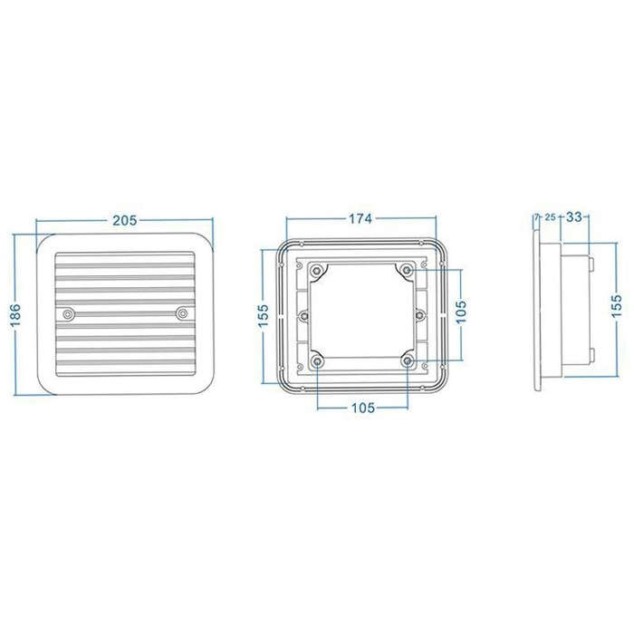12V White Air Vent with Fan RV Trailer Caravan Mute Side Air Ventilation