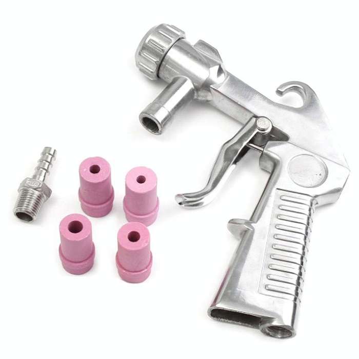 Handheld Sandblasting Tool Pneumatic Sandblasting Glass Derusting Tool, Style:Package A