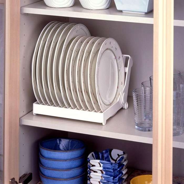 Foldable Dish Drip Rack Plate Holder(White)