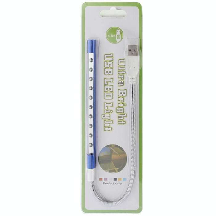 10-LED Portable Ultra Bright USB LED Light(Blue)