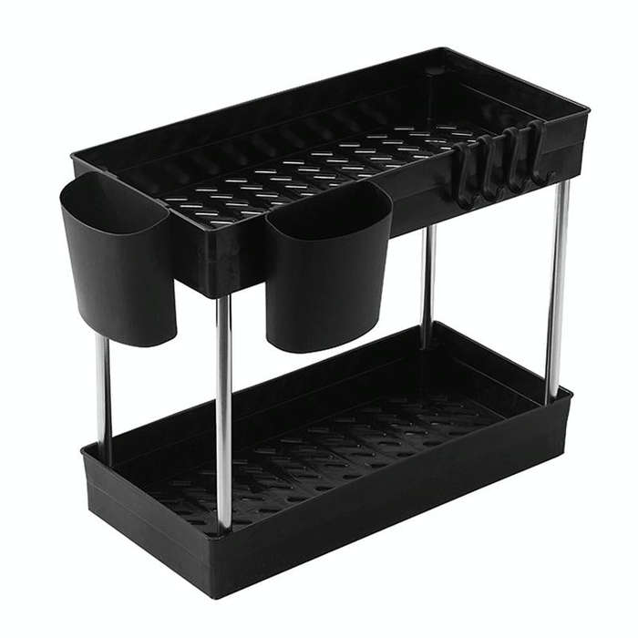 2222 Multifunctional Kitchen Counter Storage Rack, Spec: Cup Holder (Steel Color)