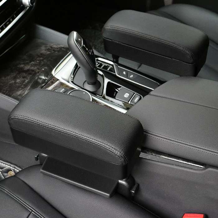 Universal Car Wireless Qi Standard Charger PU Leather Wrapped Armrest Box Cushion Car Armrest Box...