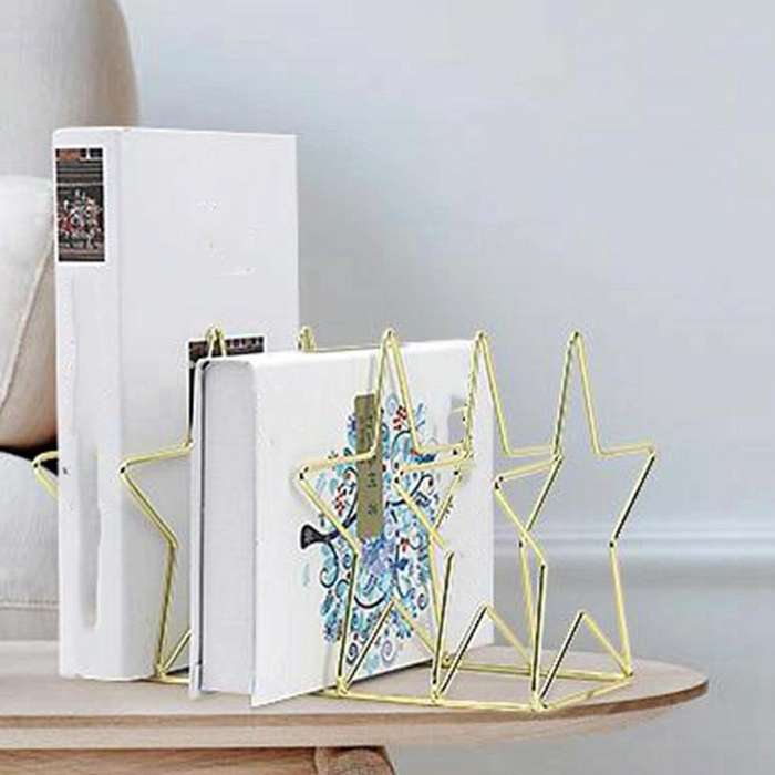 Gold S Shape Electroplated Bookend Desk Organizer Desktop Office Home Bookends Book Holder Book S...