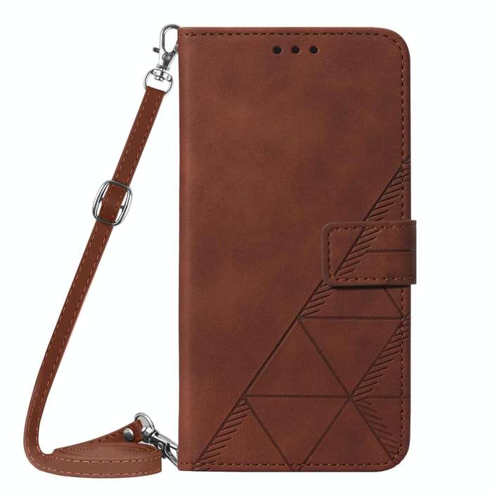 For Samsung Galaxy S21 5G Crossbody 3D Embossed Flip Leather Phone Case(Brown)