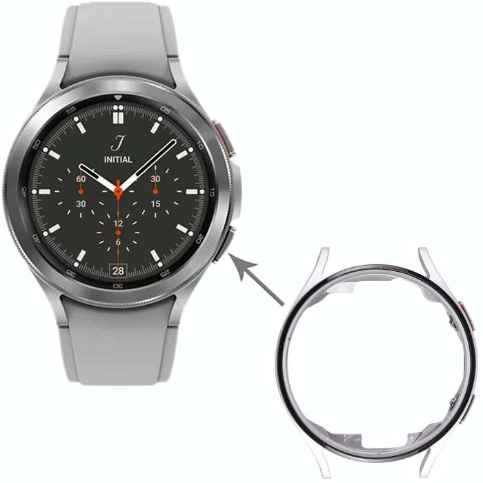 Original LCD Screen Frame Bezel Plate For Samsung Galaxy Watch4 44mm SM-R870 R875(Silver)