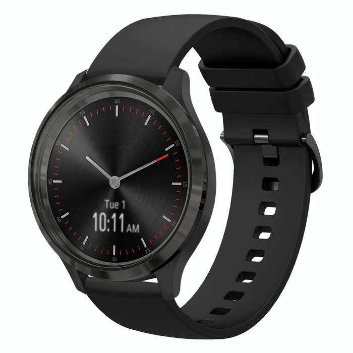 For Garmin Vivomove 3 20mm Solid Color Soft Silicone Watch Band(Black)